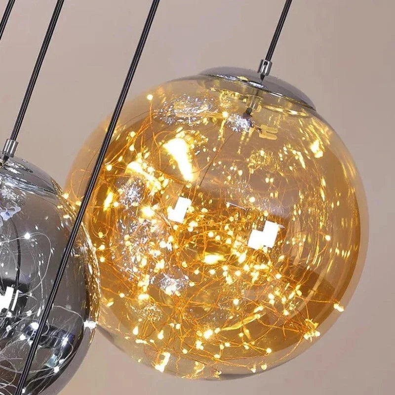 Ayla Bubble  Art Contemporary Stairwell Chandelier