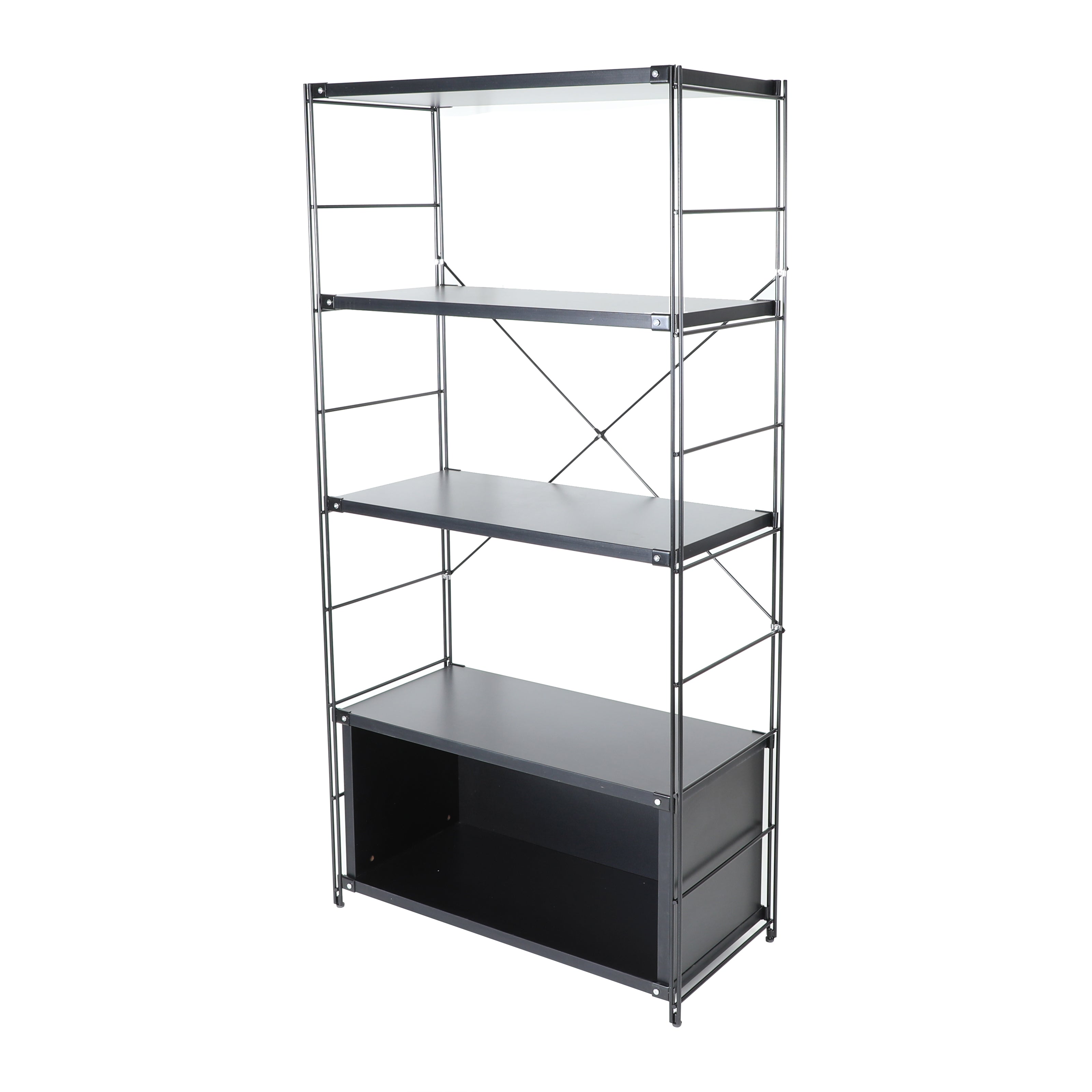 Brent Bookcase - Black Steel Frame