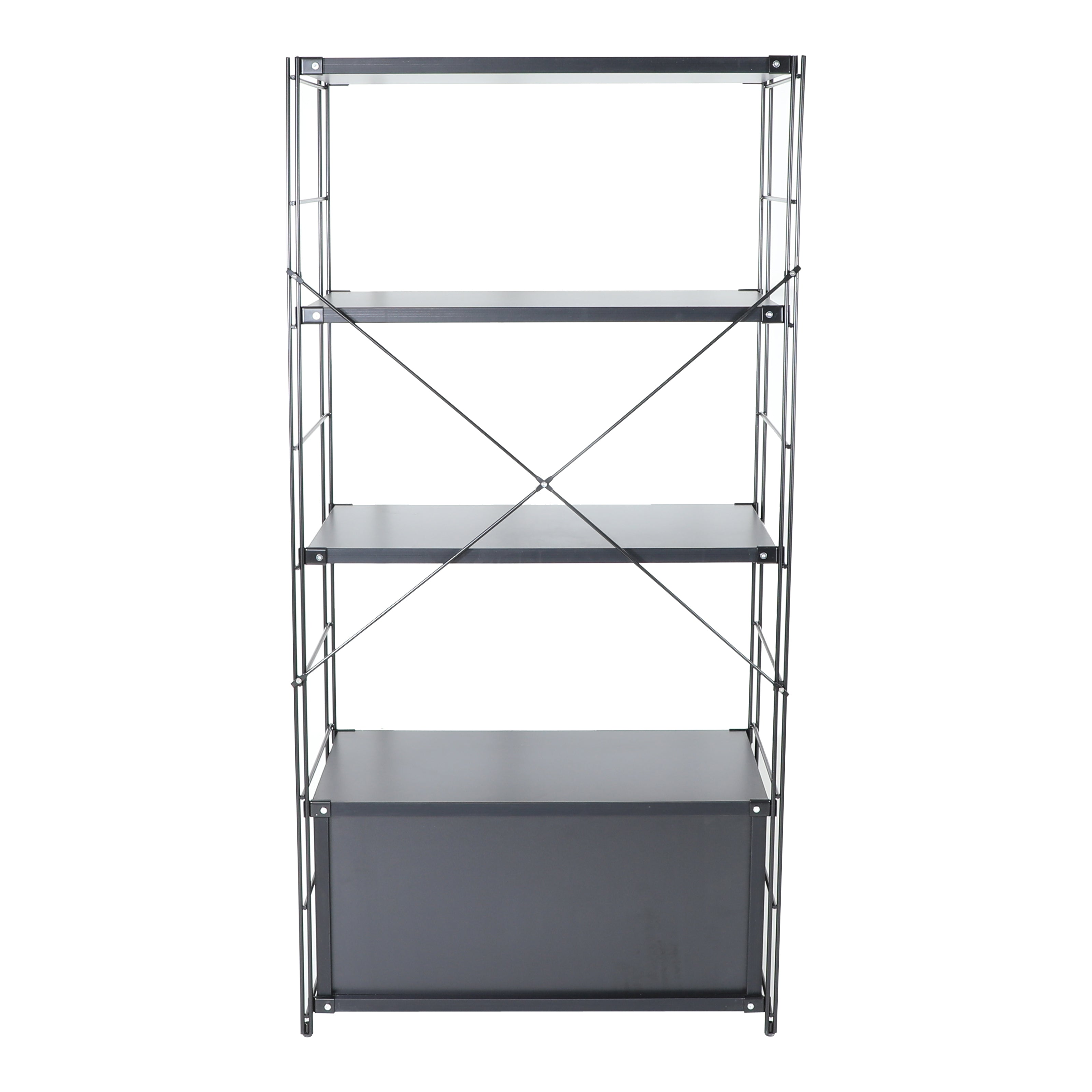 Brent Bookcase - Black Steel Frame