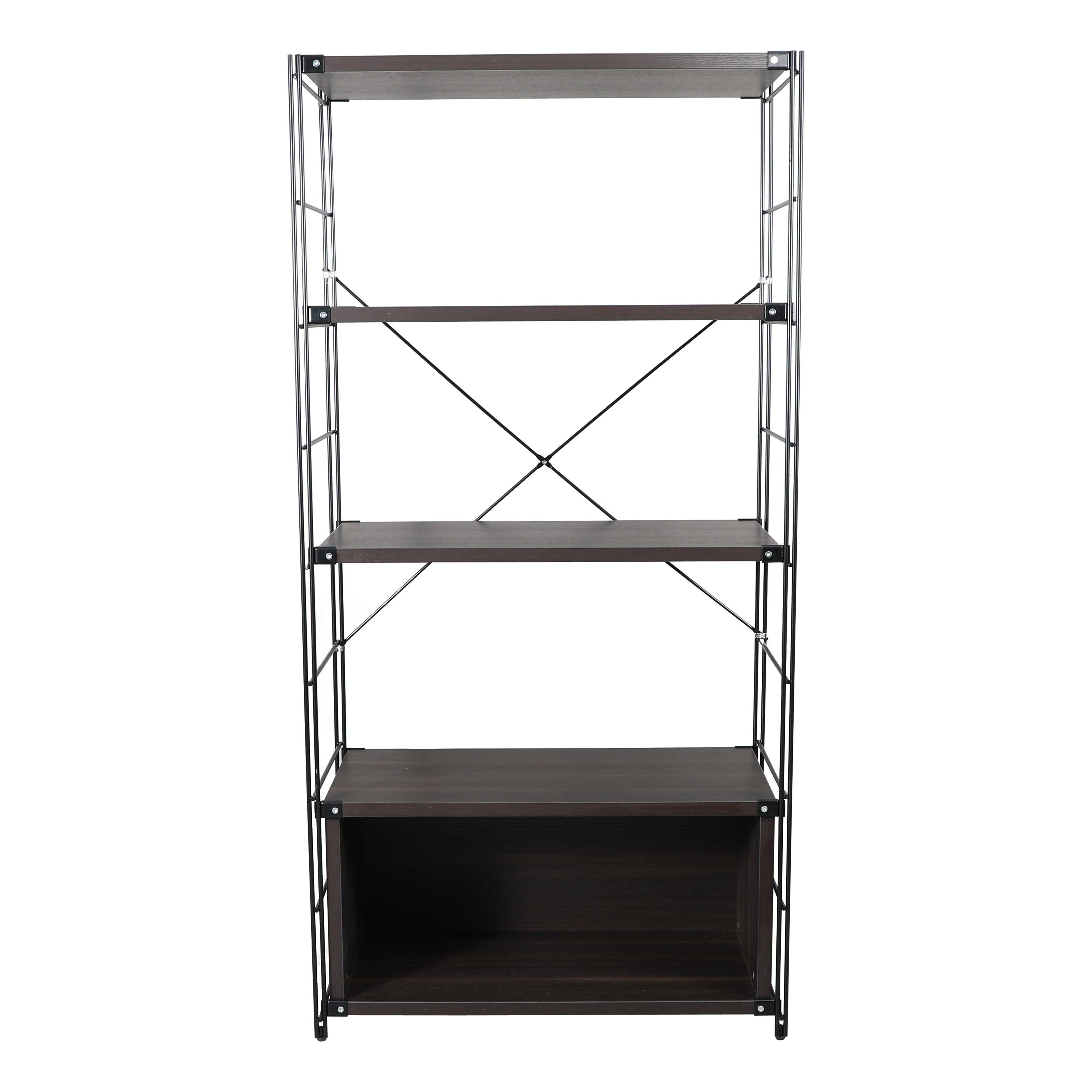 Brent Bookcase - Black Steel Frame