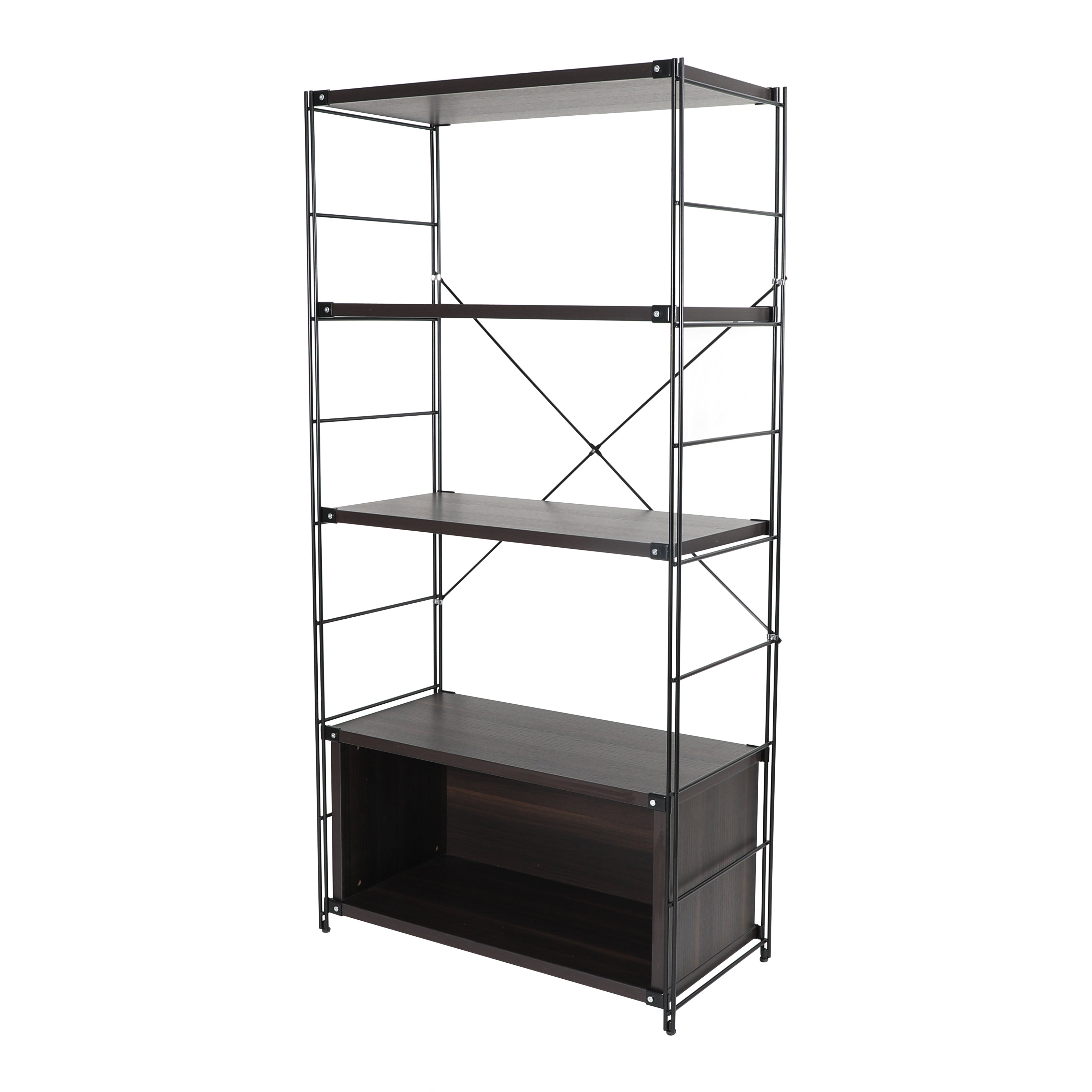 Brent Bookcase - Black Steel Frame