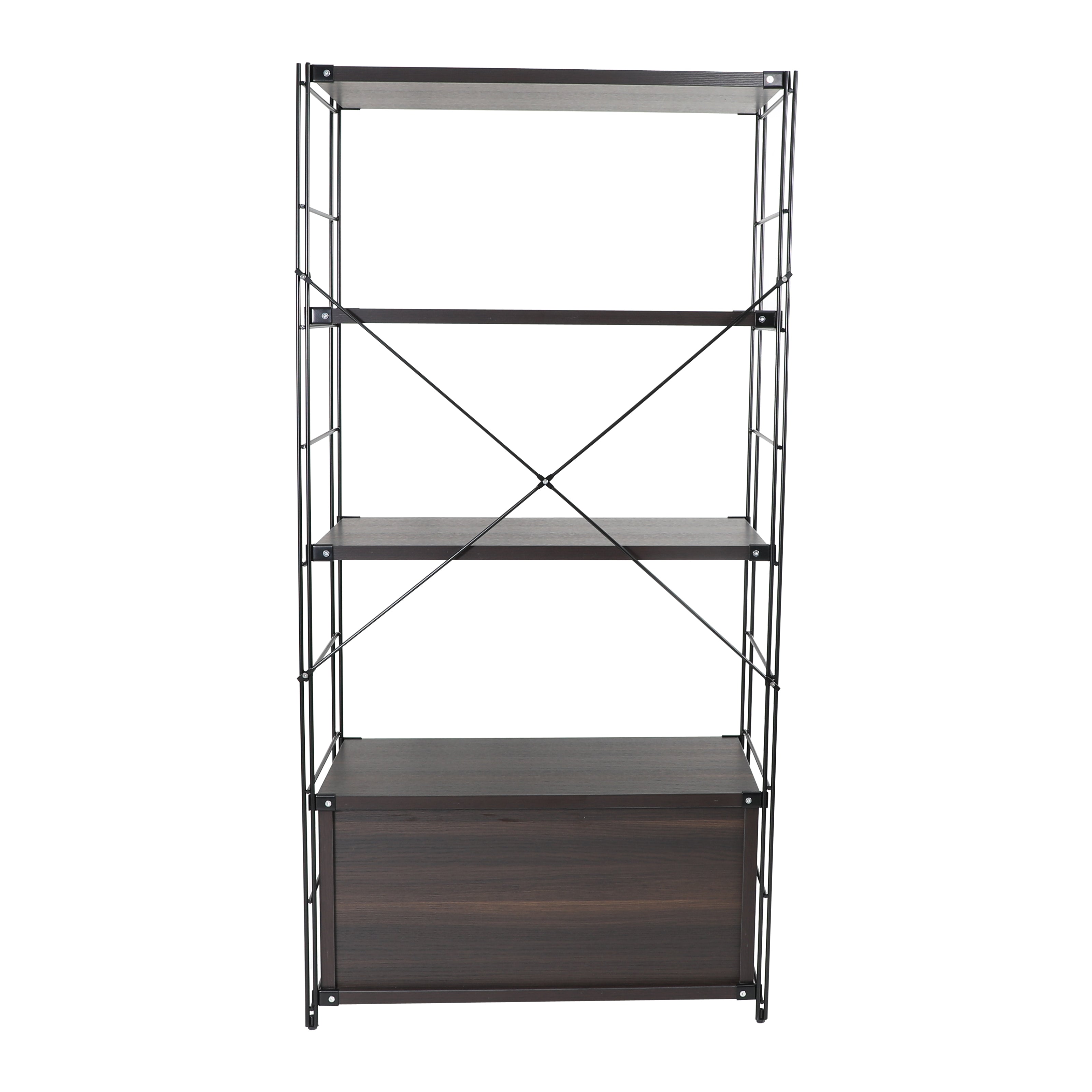 Brent Bookcase - Black Steel Frame