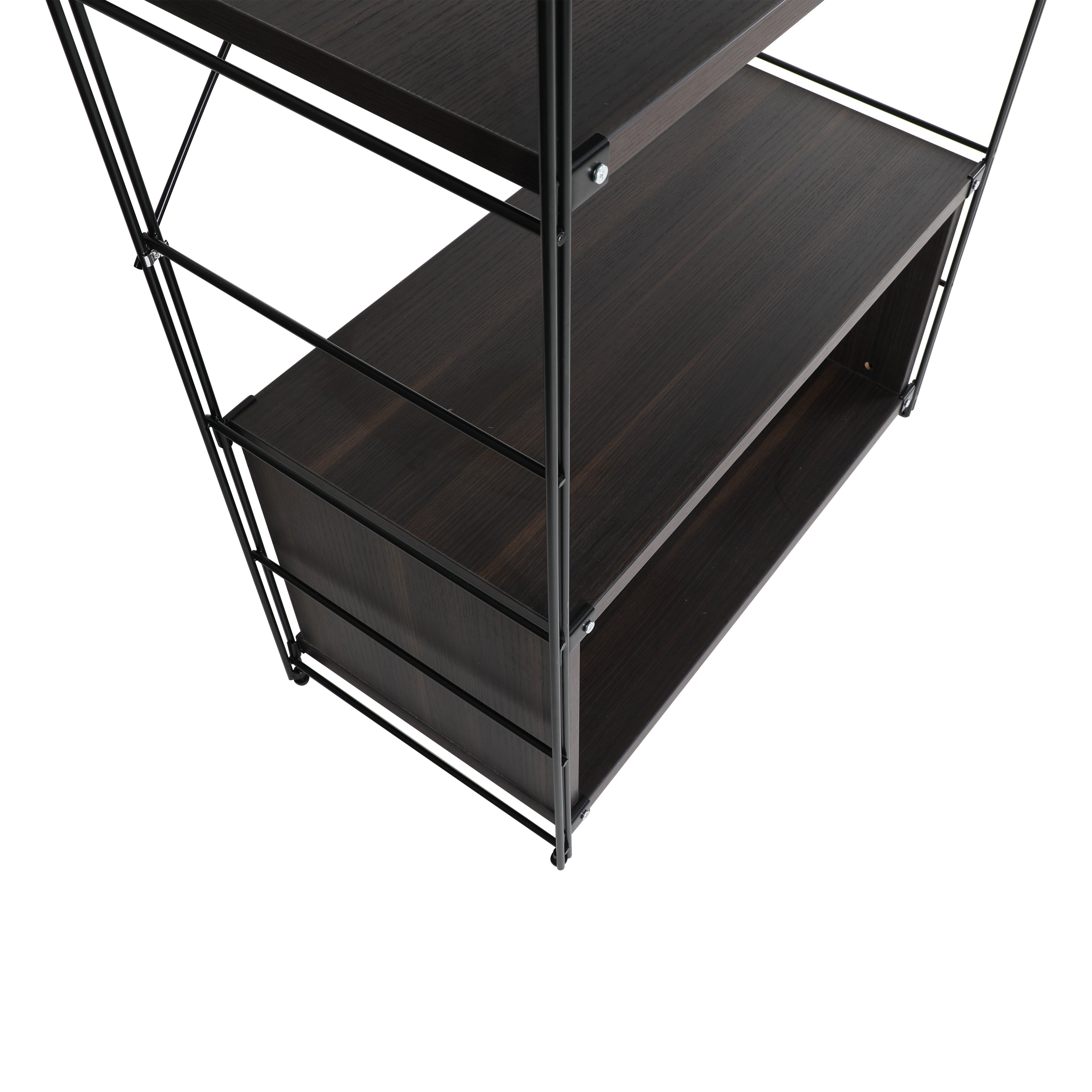 Brent Bookcase - Black Steel Frame