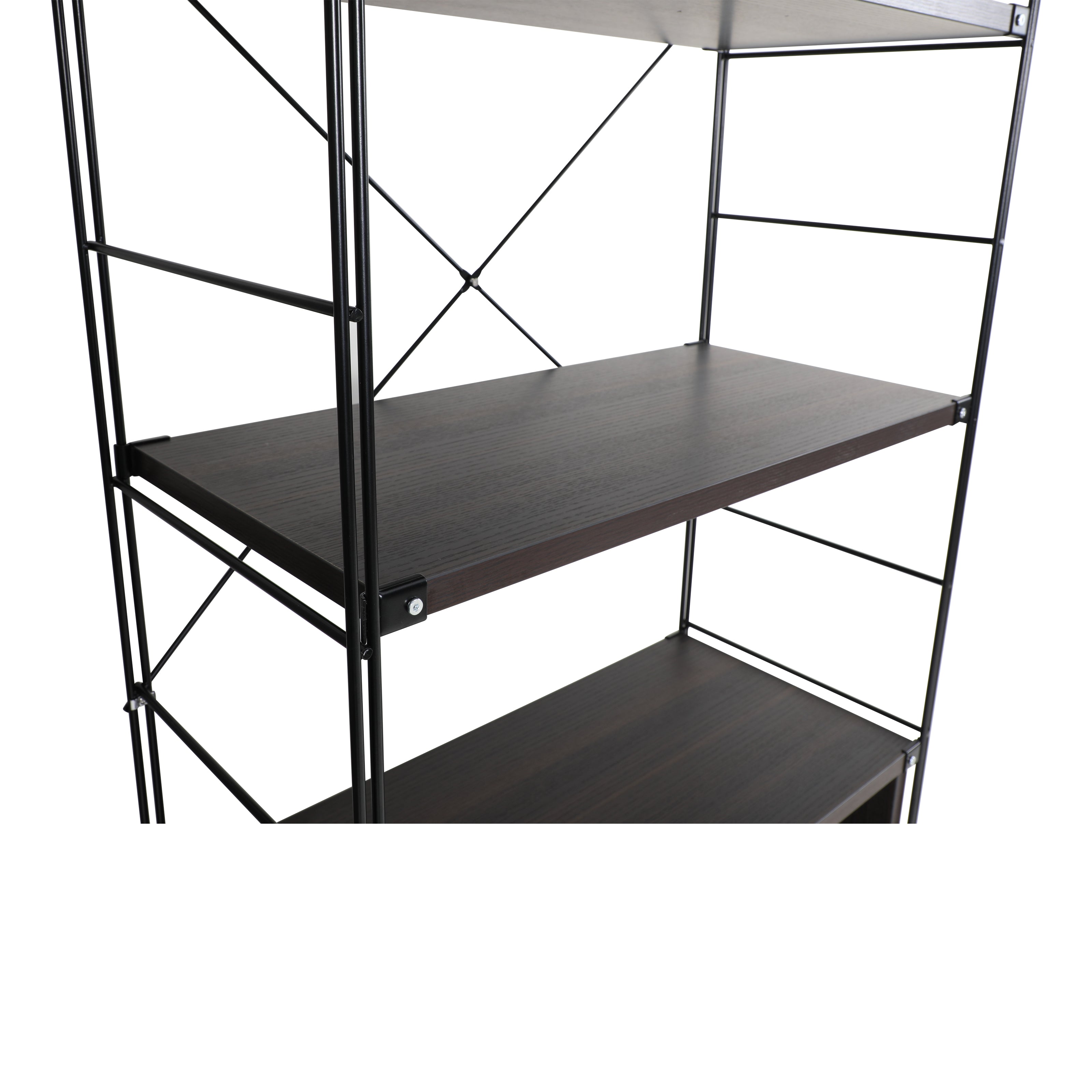 Brent Bookcase - Black Steel Frame