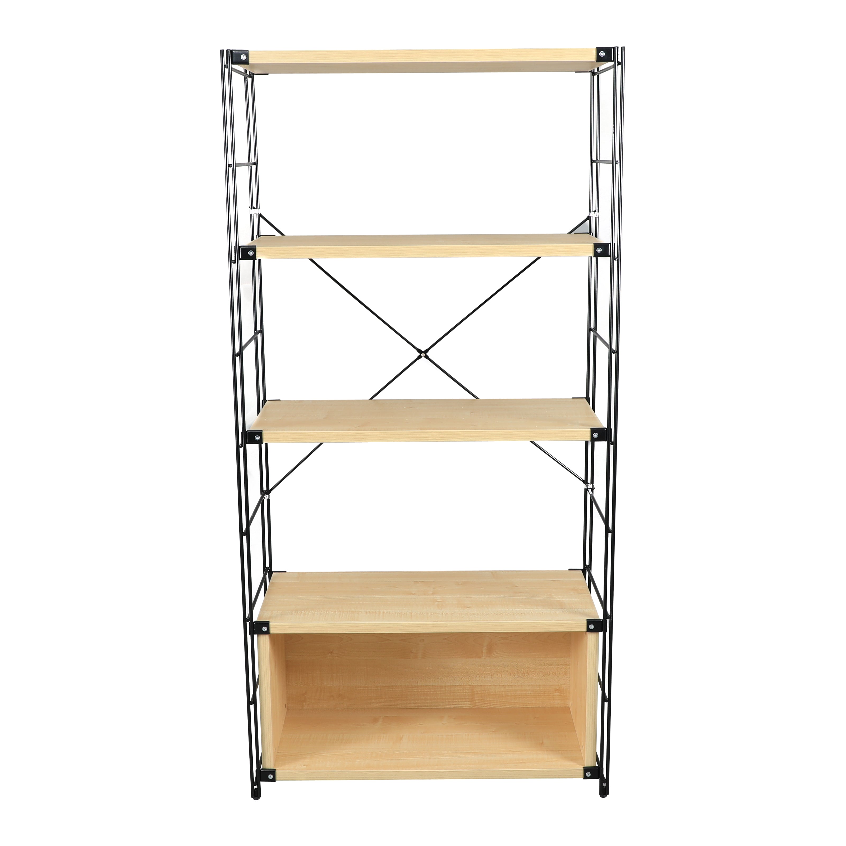 Brent Bookcase - Black Steel Frame