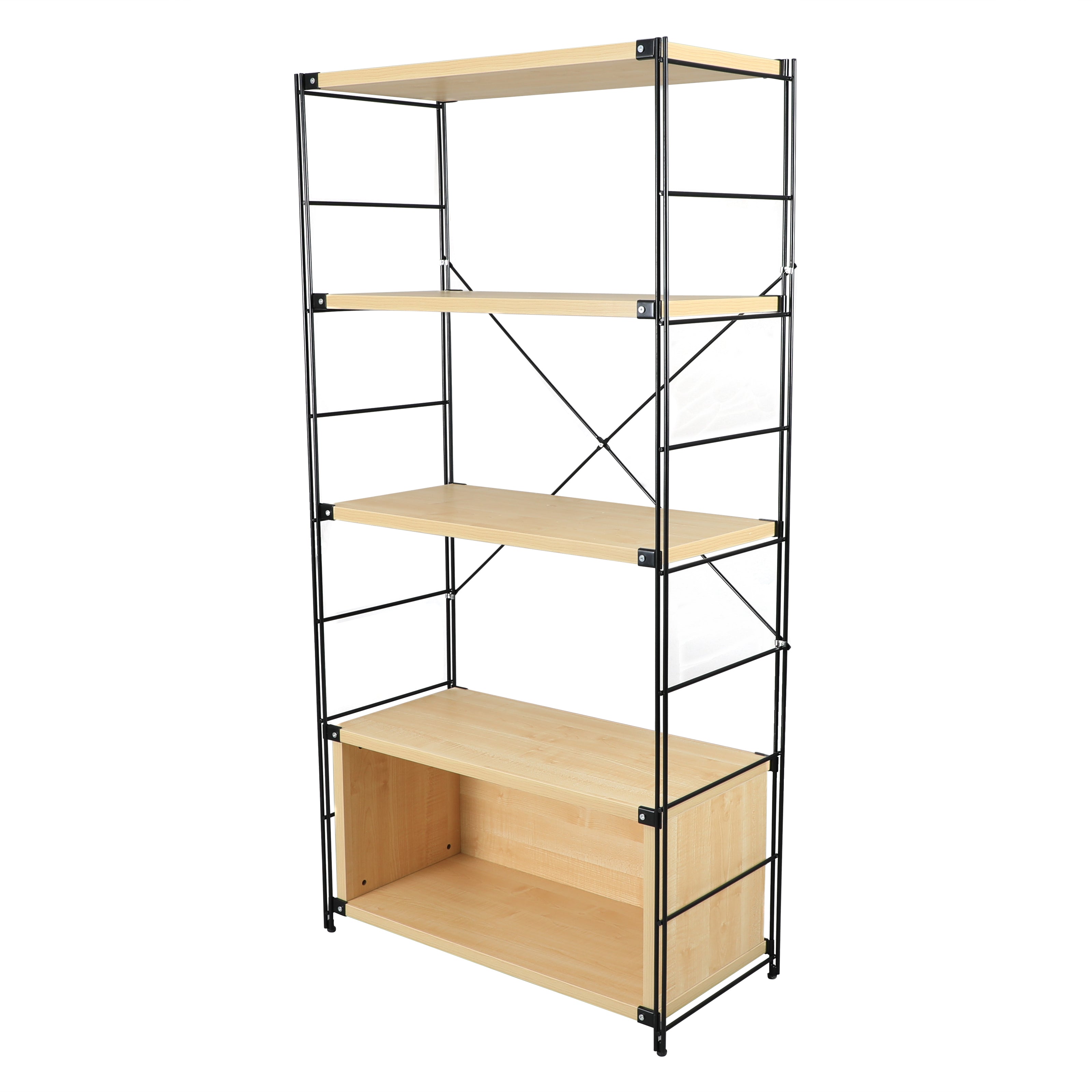 Brent Bookcase - Black Steel Frame