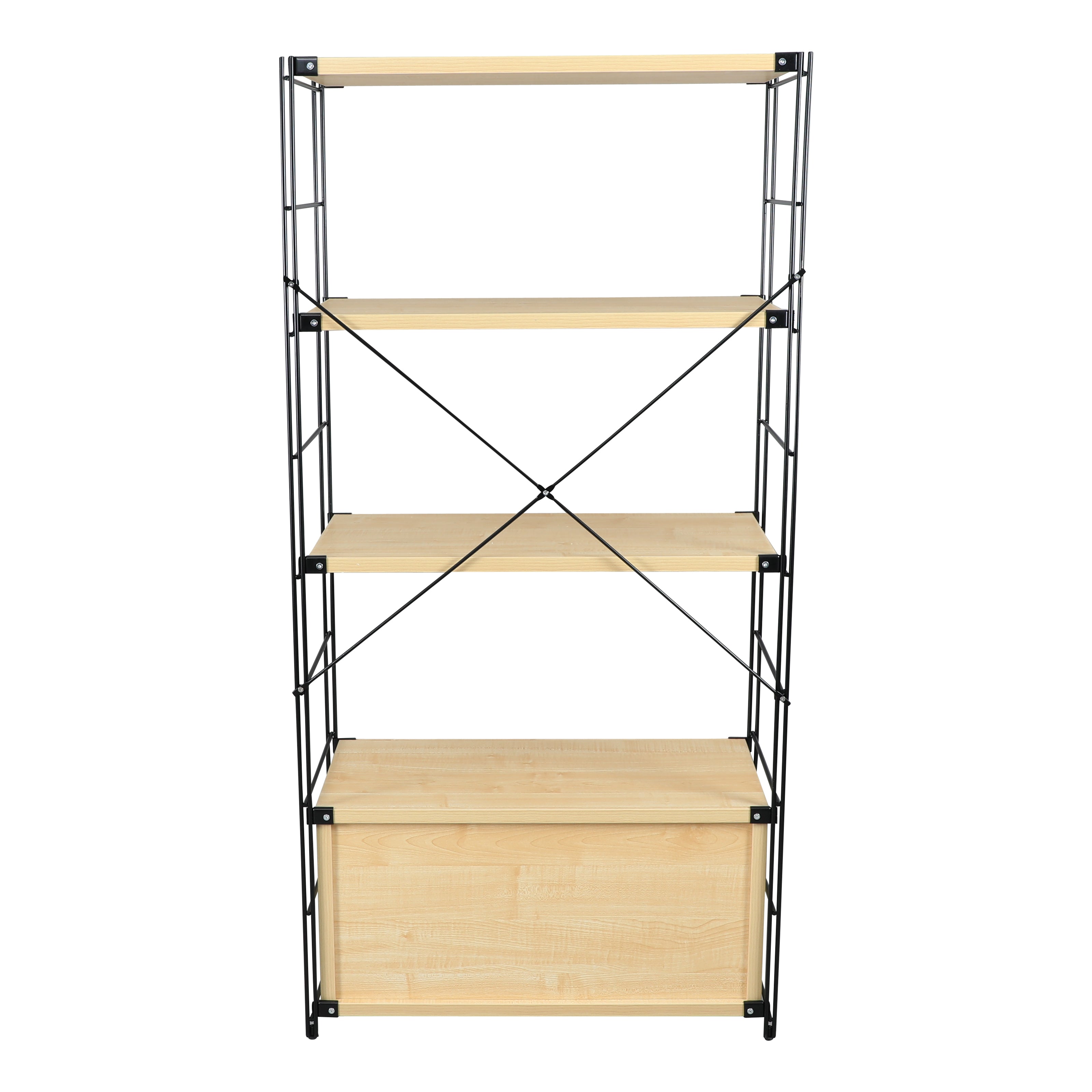 Brent Bookcase - Black Steel Frame