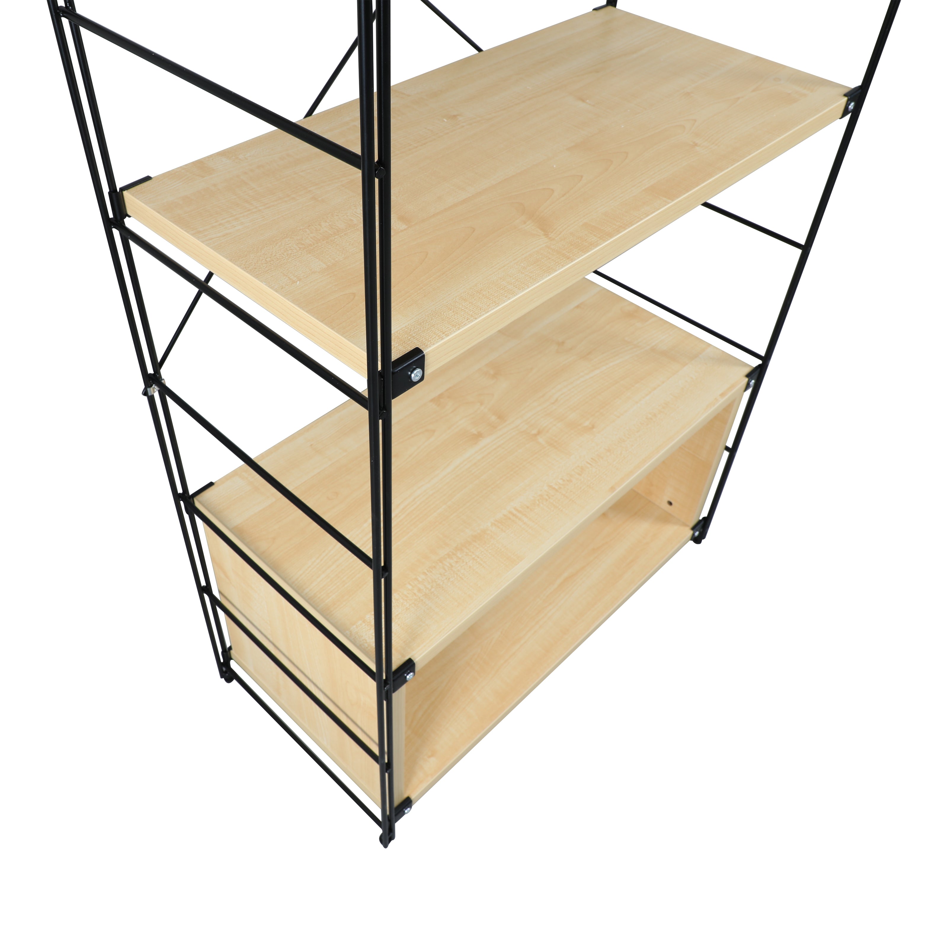 Brent Bookcase - Black Steel Frame