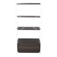 Brent Bookcase - White Steel Frame