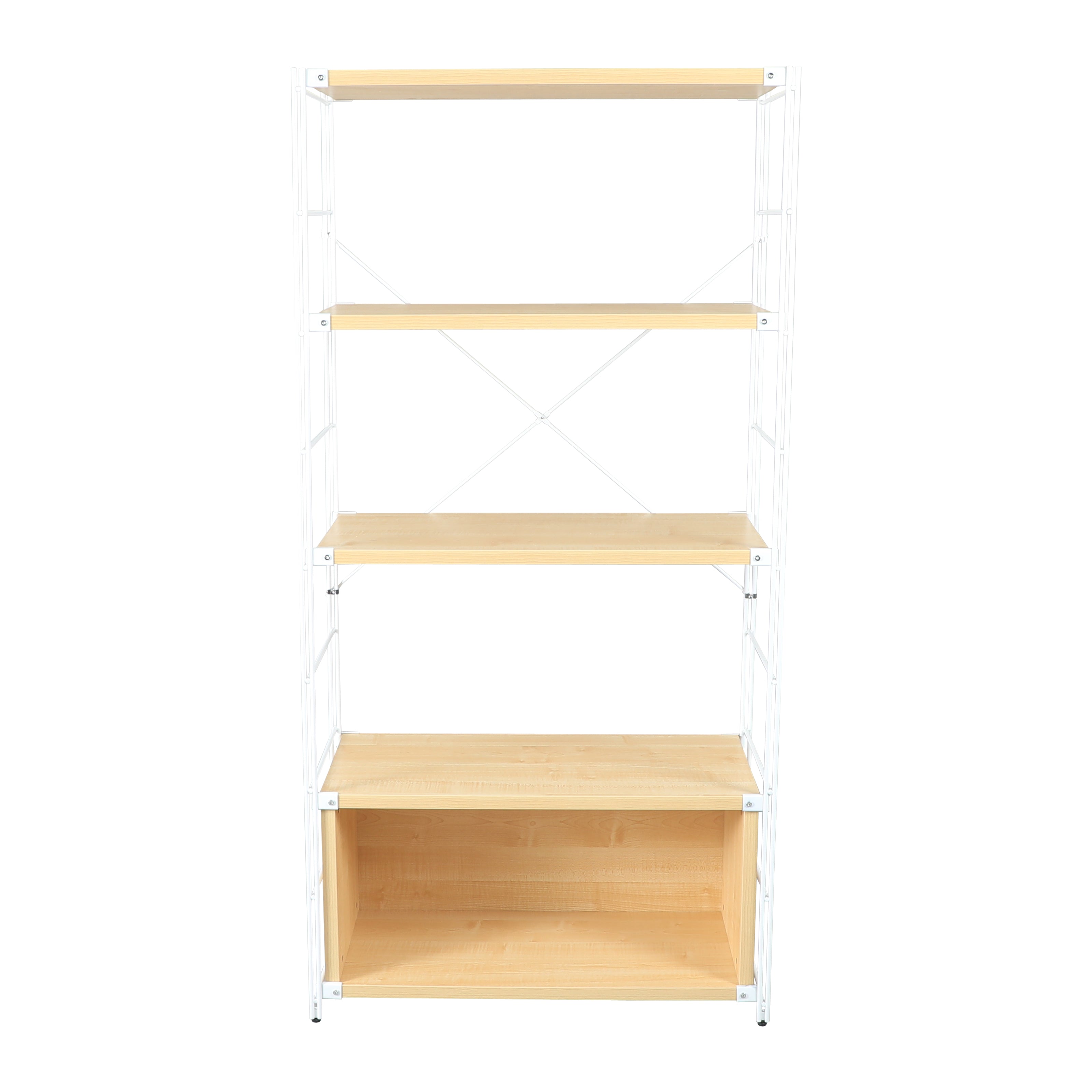 Brent Bookcase - White Steel Frame