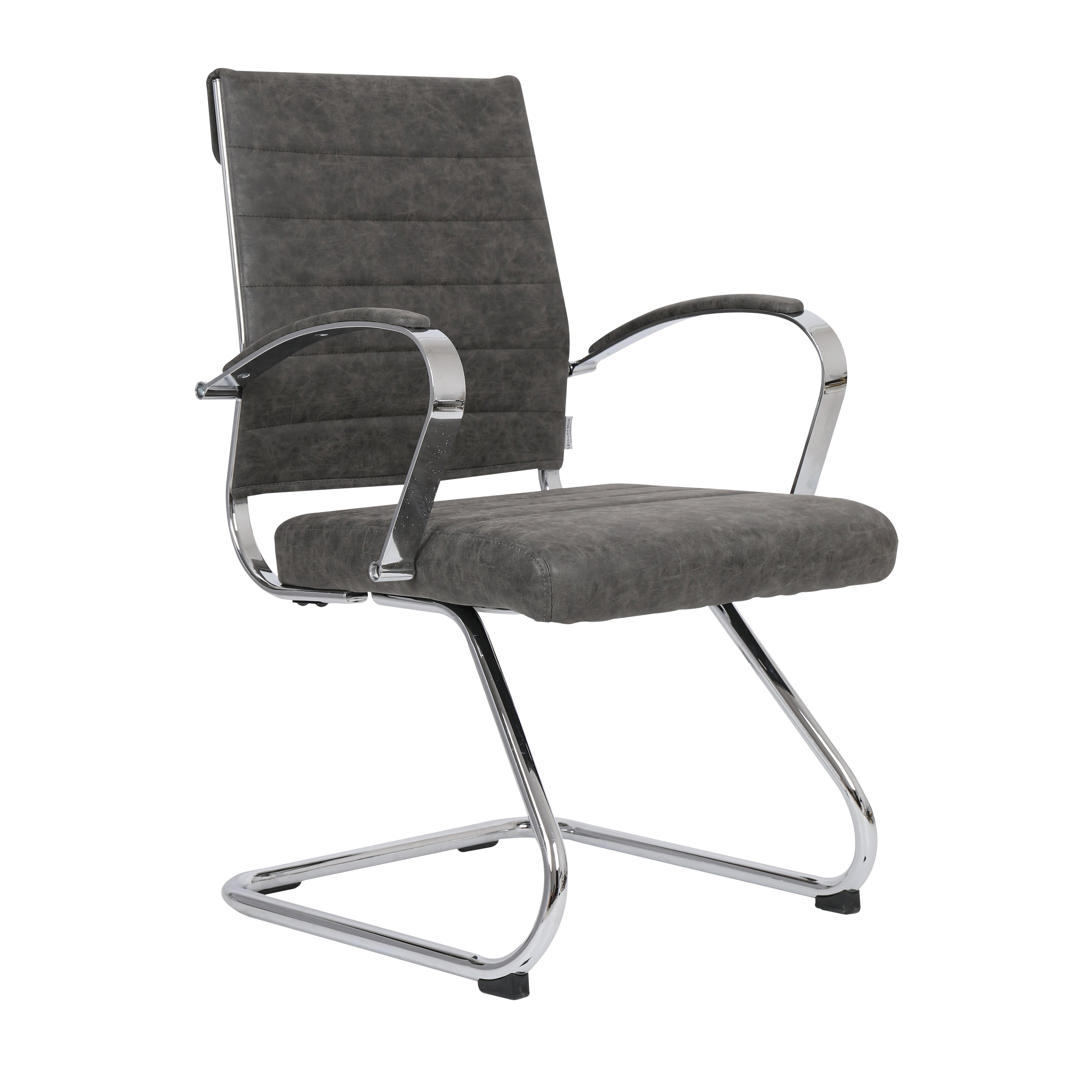 Benmar Home Leather Guest Office Chair in Black