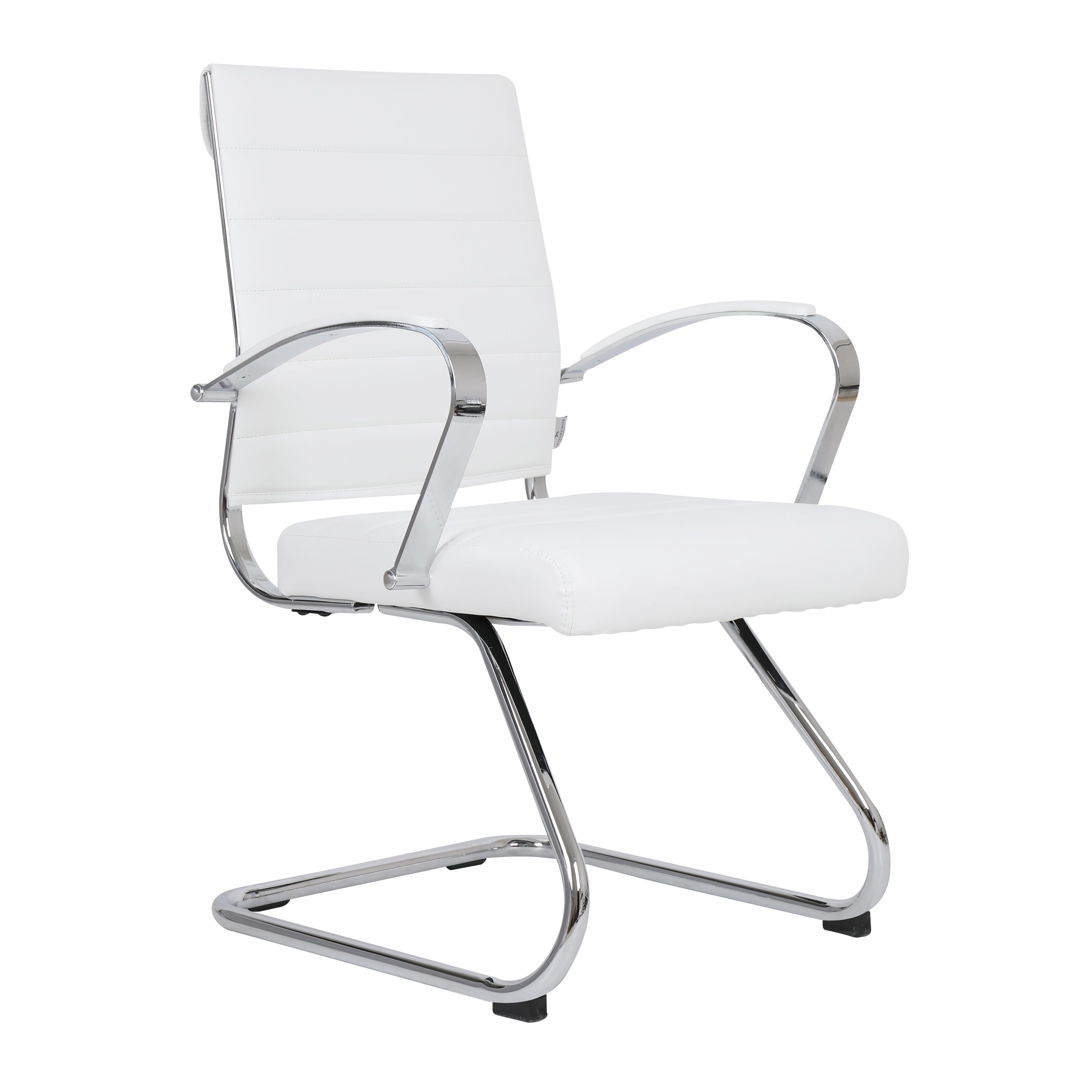 Benmar Home Leather Guest Office Chair in White