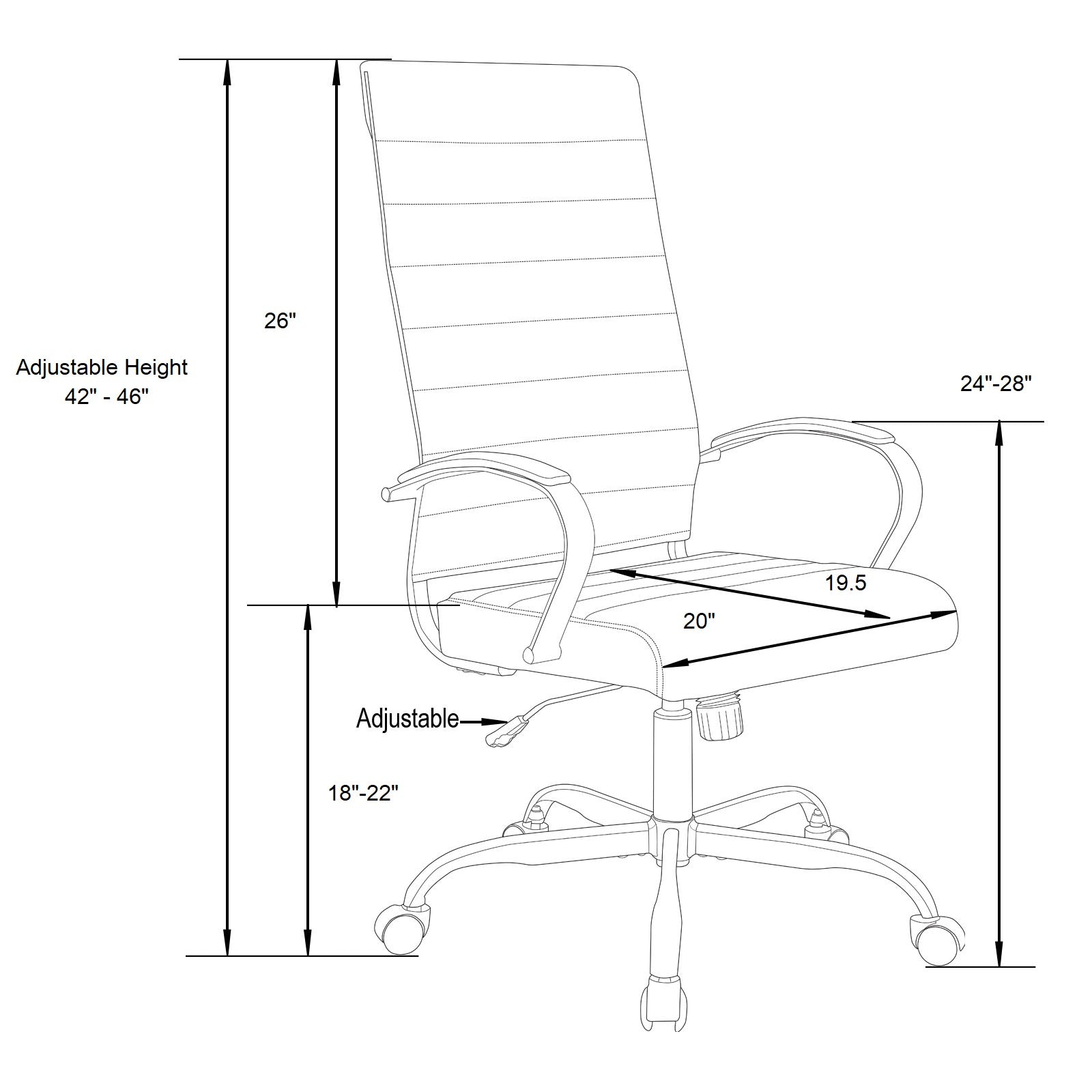 Benmar High-Back Leather Office Chair