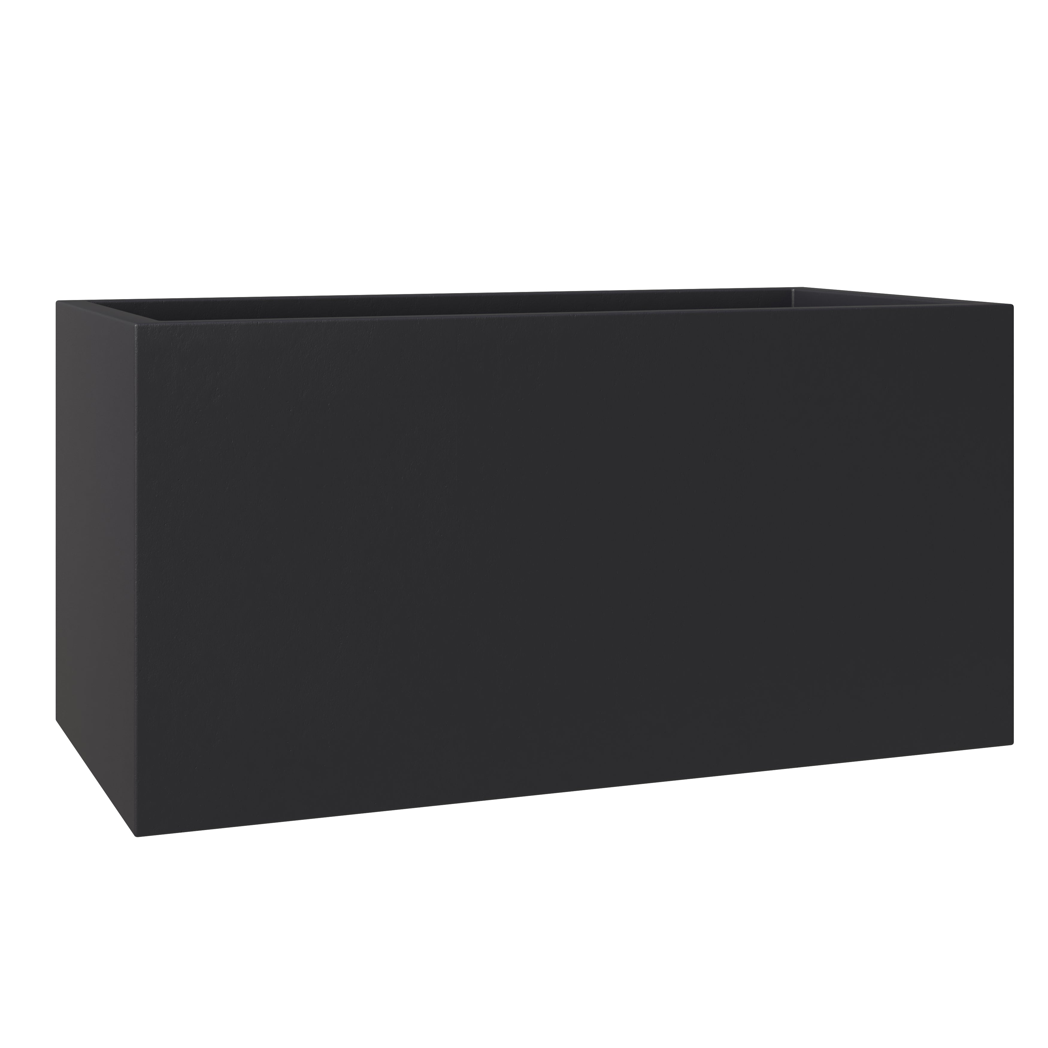 Bloom Series Poly Stone Planter 11.8" , 23.6" Long In Black Aged Concrete