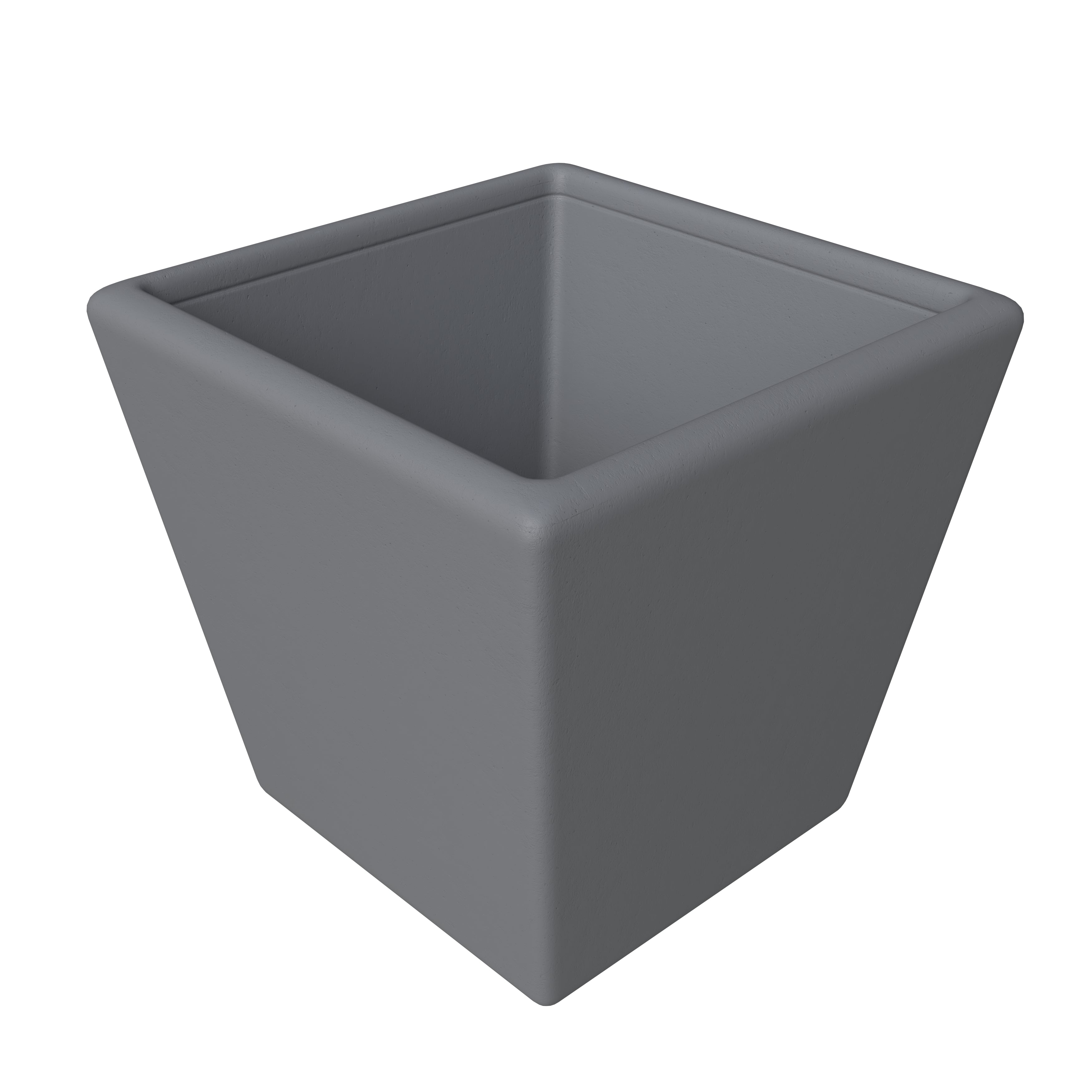 Blossom Series Poly Stone Planter in Dark Grey 9 Dia, 8.3 High