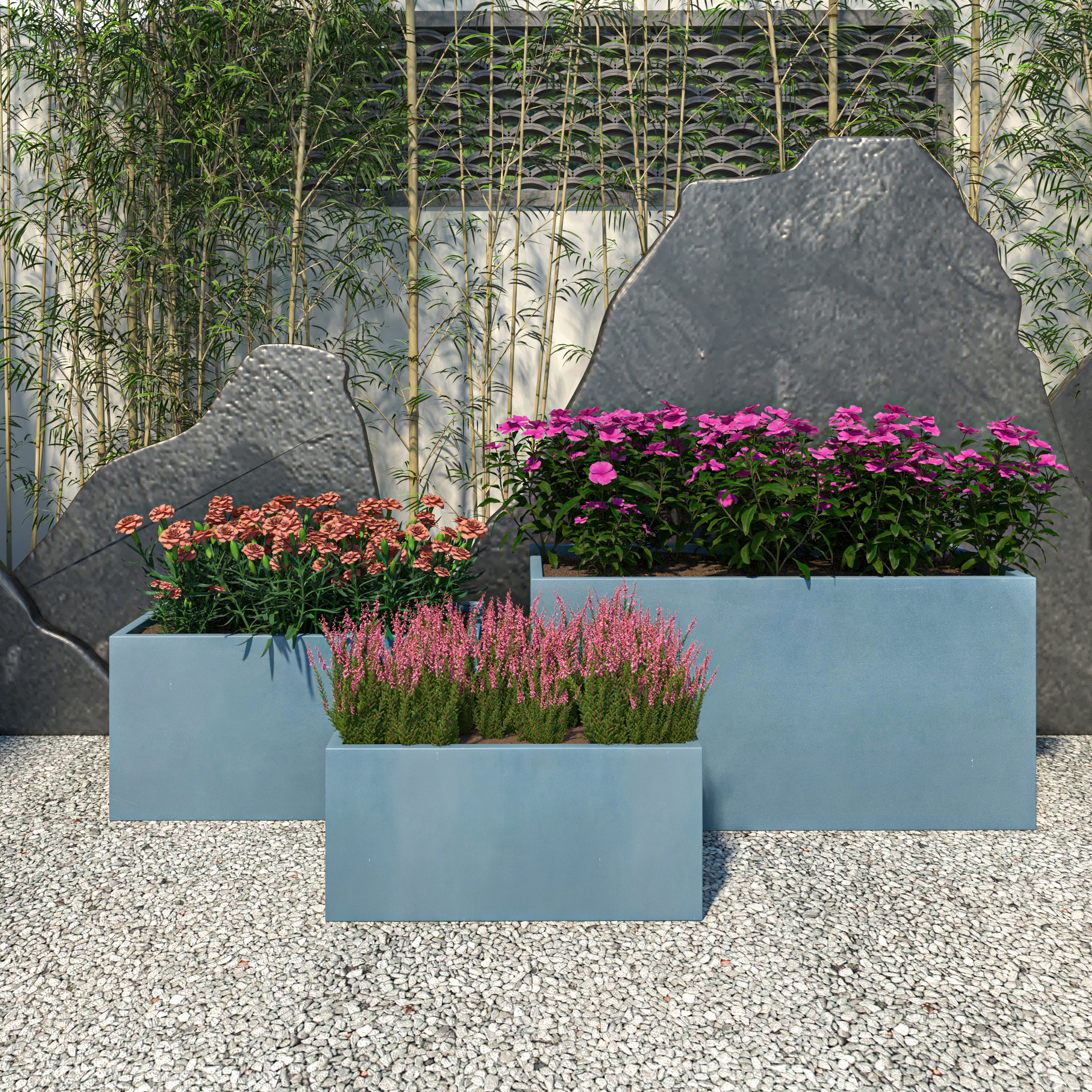 Bloom Planter Set Aged Concrete