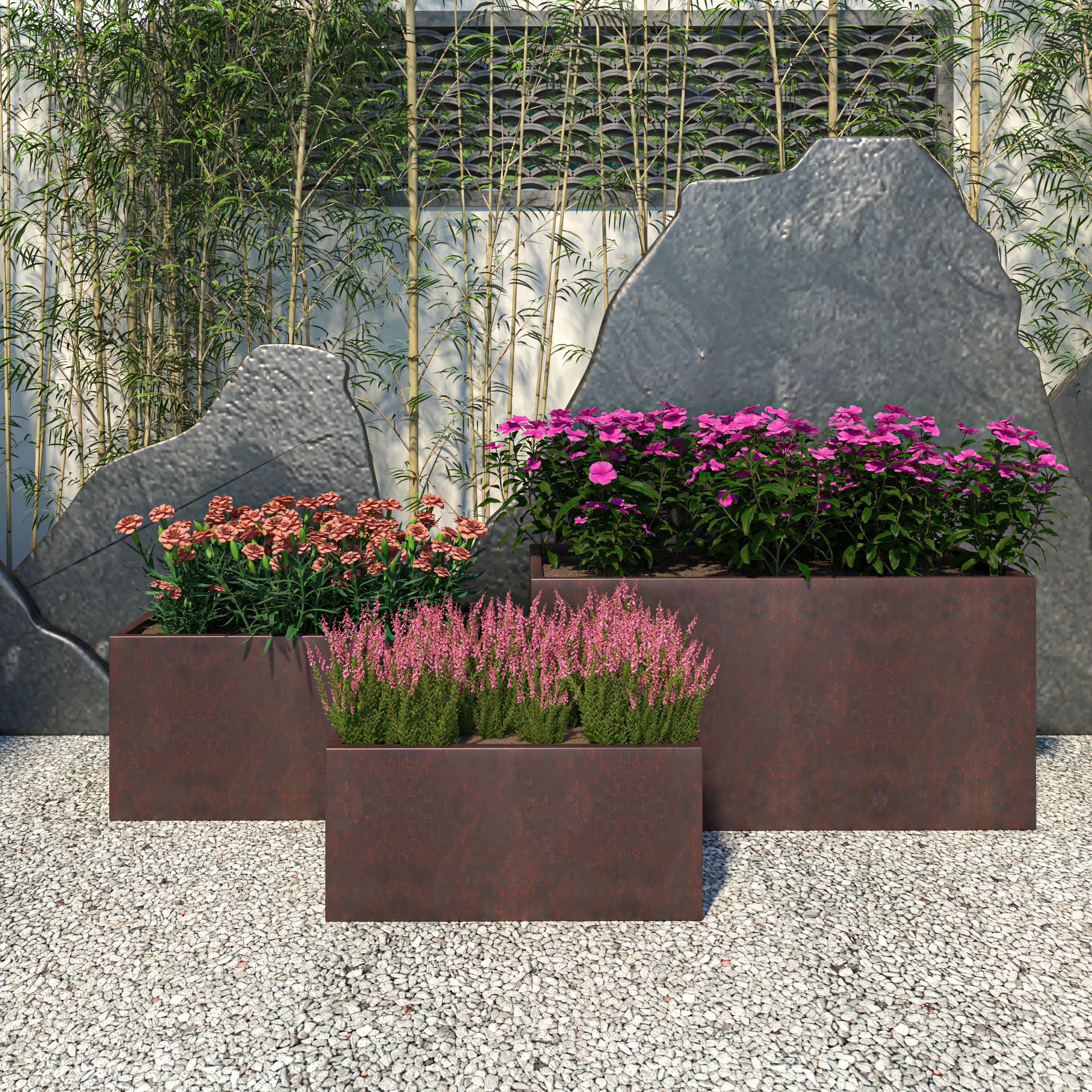 Bloom Planter Set Aged Concrete