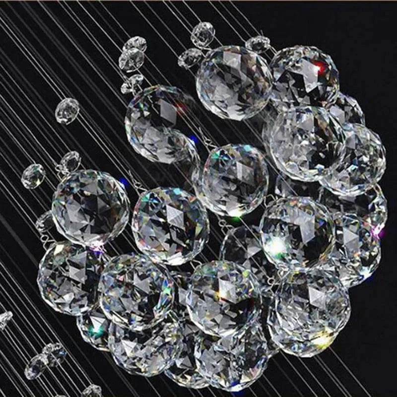 Ball Design Extra Large Crystal Chandelier for High Ceiling