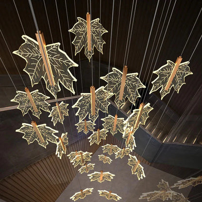 Bely Nordic Gold Long Stairwell Chandelier - Ceiling Light