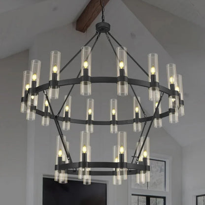 Binna Double Wagon Wheel Chandelier