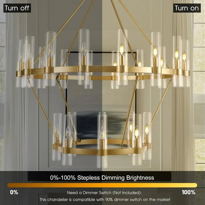 Binna Double Wagon Wheel Chandelier