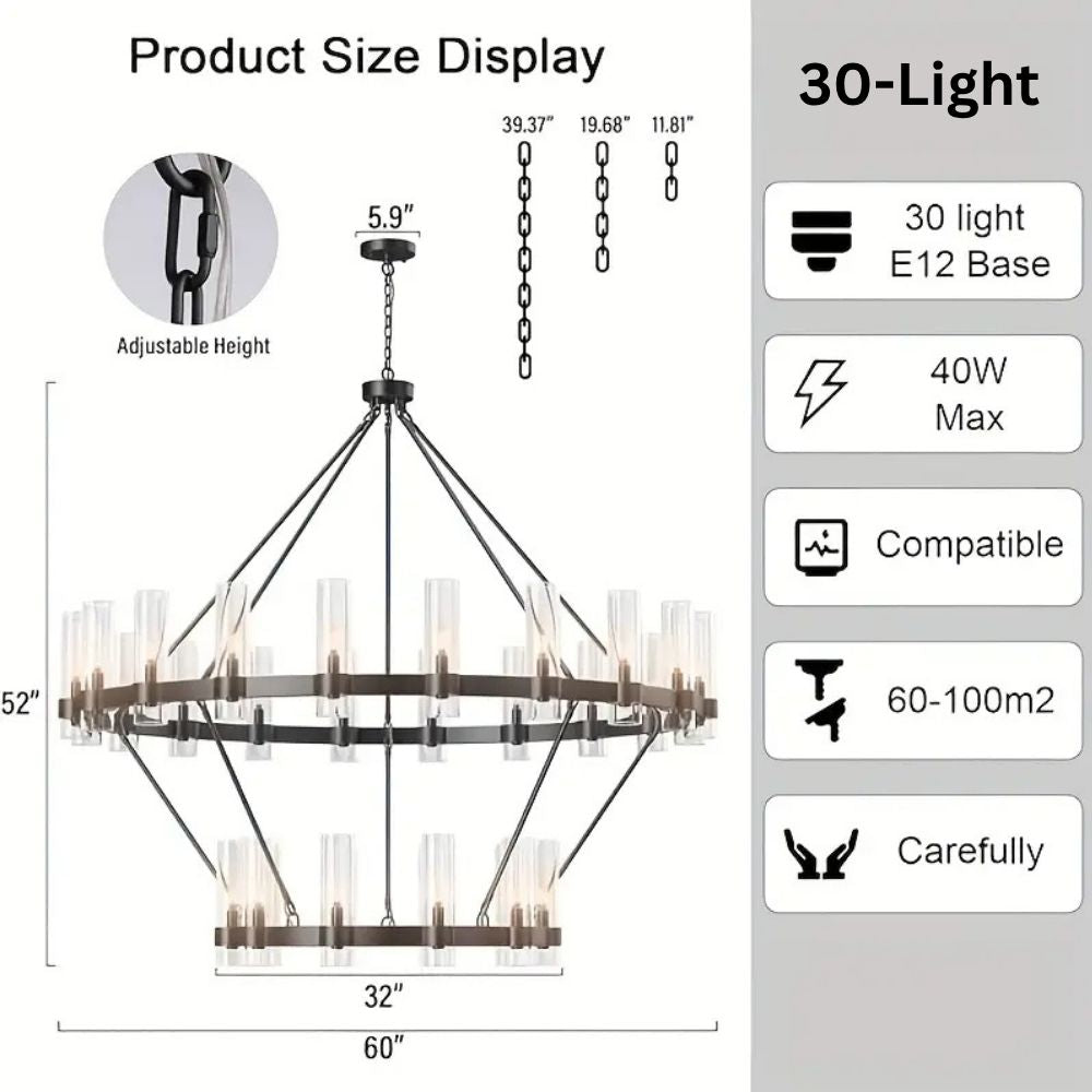 Binna Double Wagon Wheel Chandelier