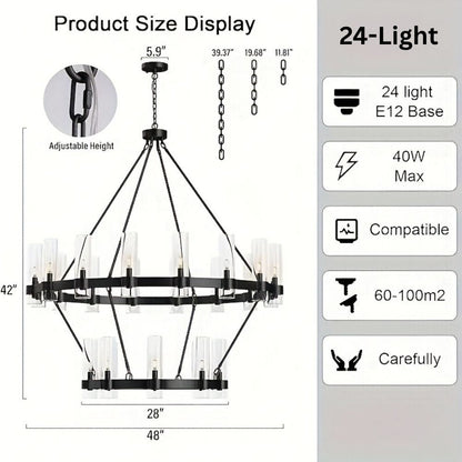 Binna Double Wagon Wheel Chandelier