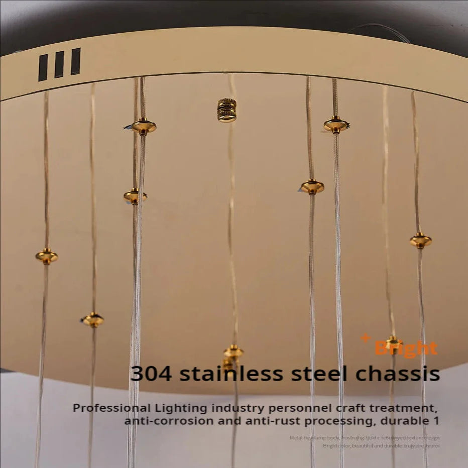 Bird Spiral Long Led Chandelier for Staircase and Foyer