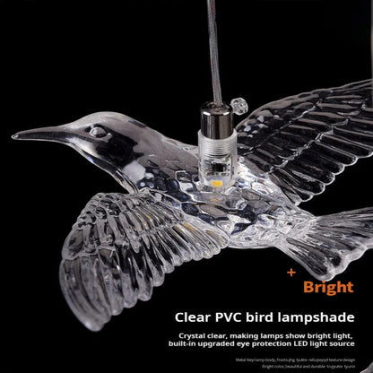 Bird Spiral Long Led Chandelier for Staircase and Foyer