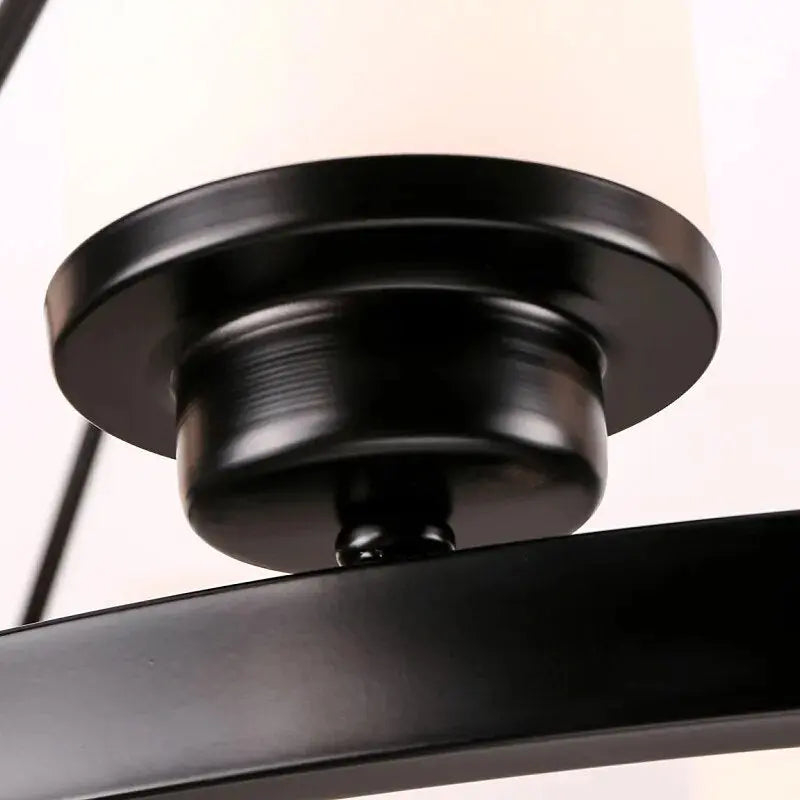 Black Candlestick Rustic Chandelier with Shades