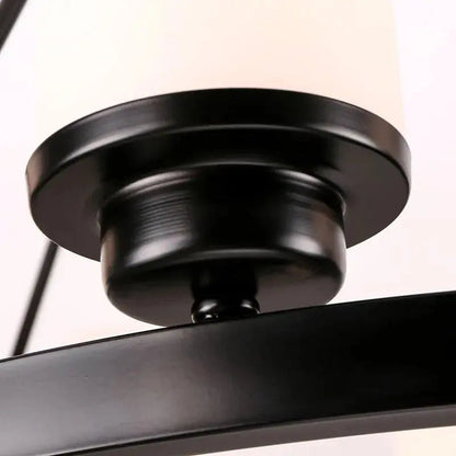 Black Candlestick Rustic Chandelier with Shades