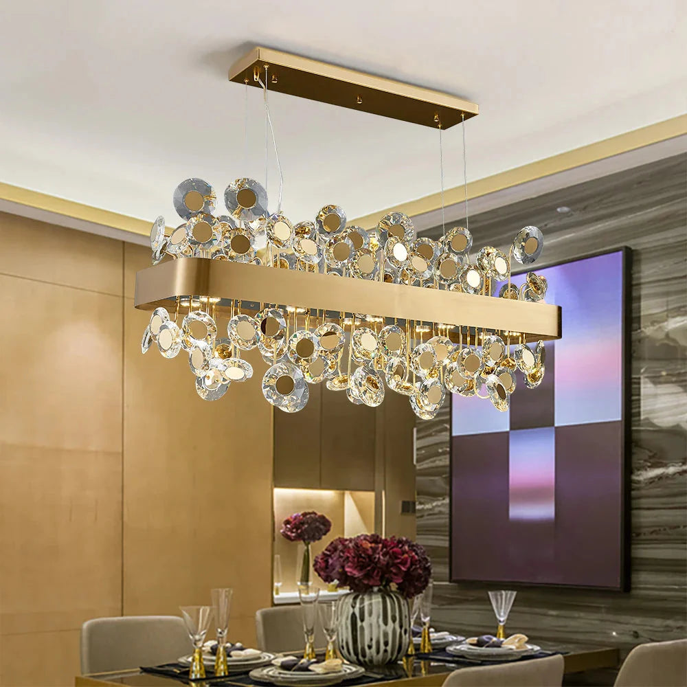 Modern Crystal chandelier for Dining Room - Gold/Black
