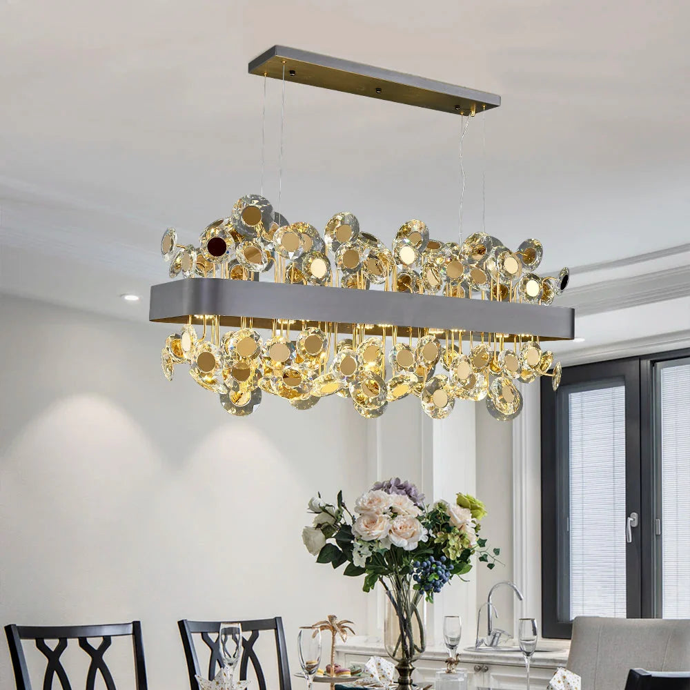 Modern Crystal chandelier for Dining Room - Gold/Black