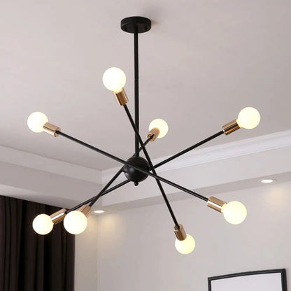Black and Gold Sputnik Chandelier 6/8 Light