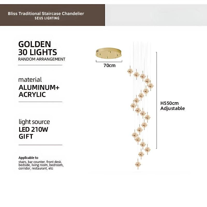 Bliss Traditional Staircase Chandelier