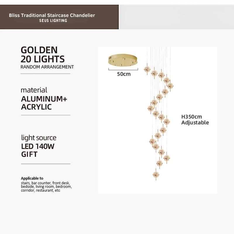 Bliss Traditional Staircase Chandelier