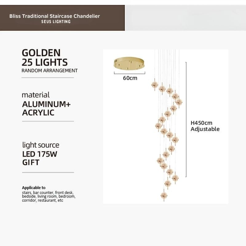 Bliss Traditional Staircase Chandelier