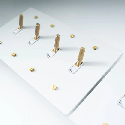 Brass Toggle Light Dimmer & Switch & Wall Plate - 3 Gang