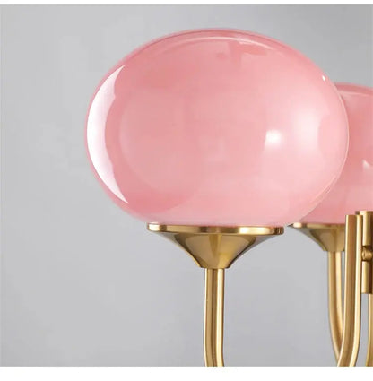 Bubble Pink Glass Marshmallow Chandelier