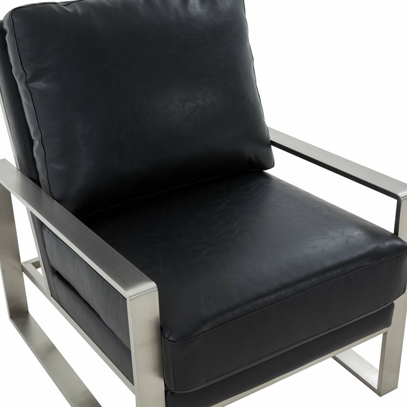 EMFURN Leather Modern Accent Armchair