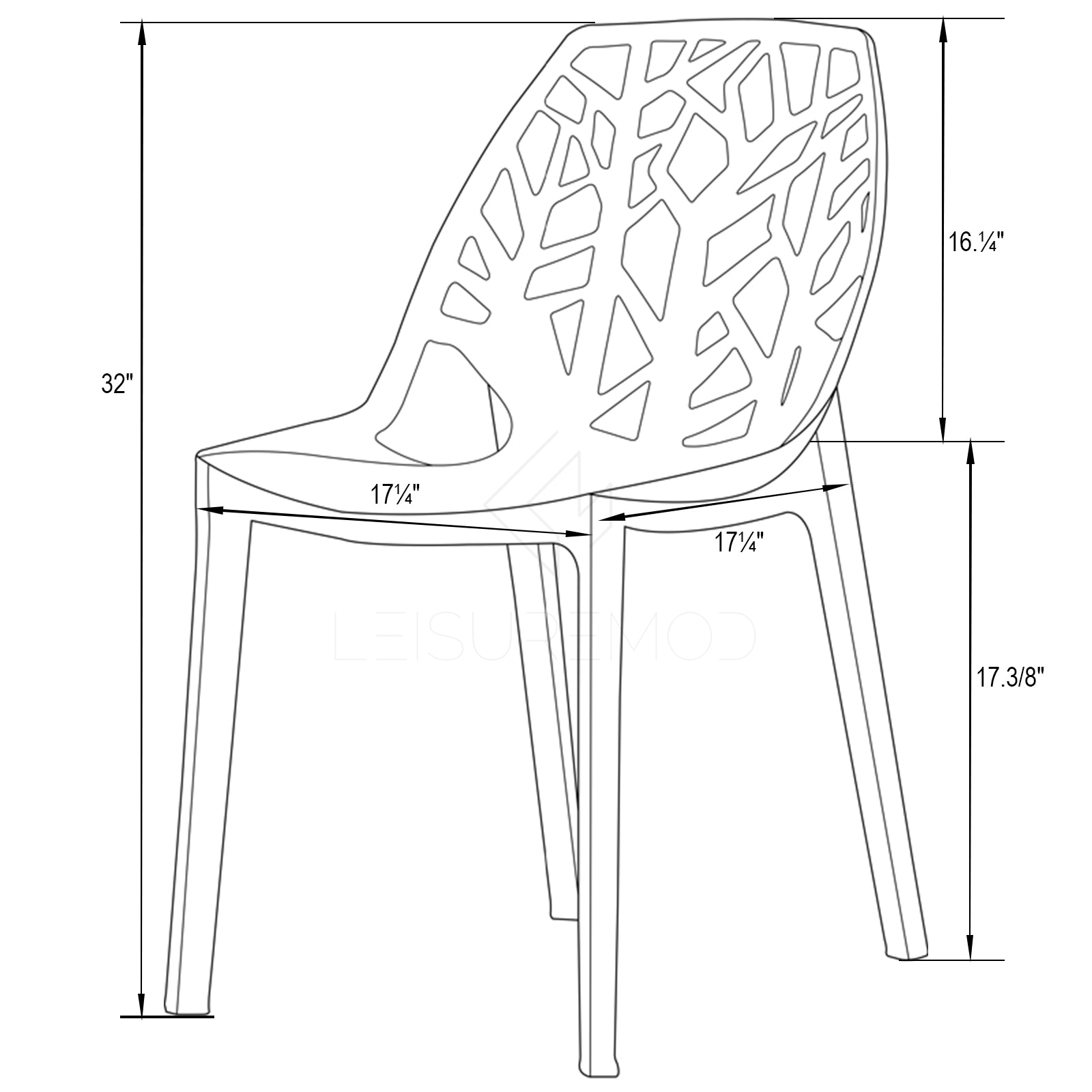 Modern Cornelia Dining Chair, Set of 4