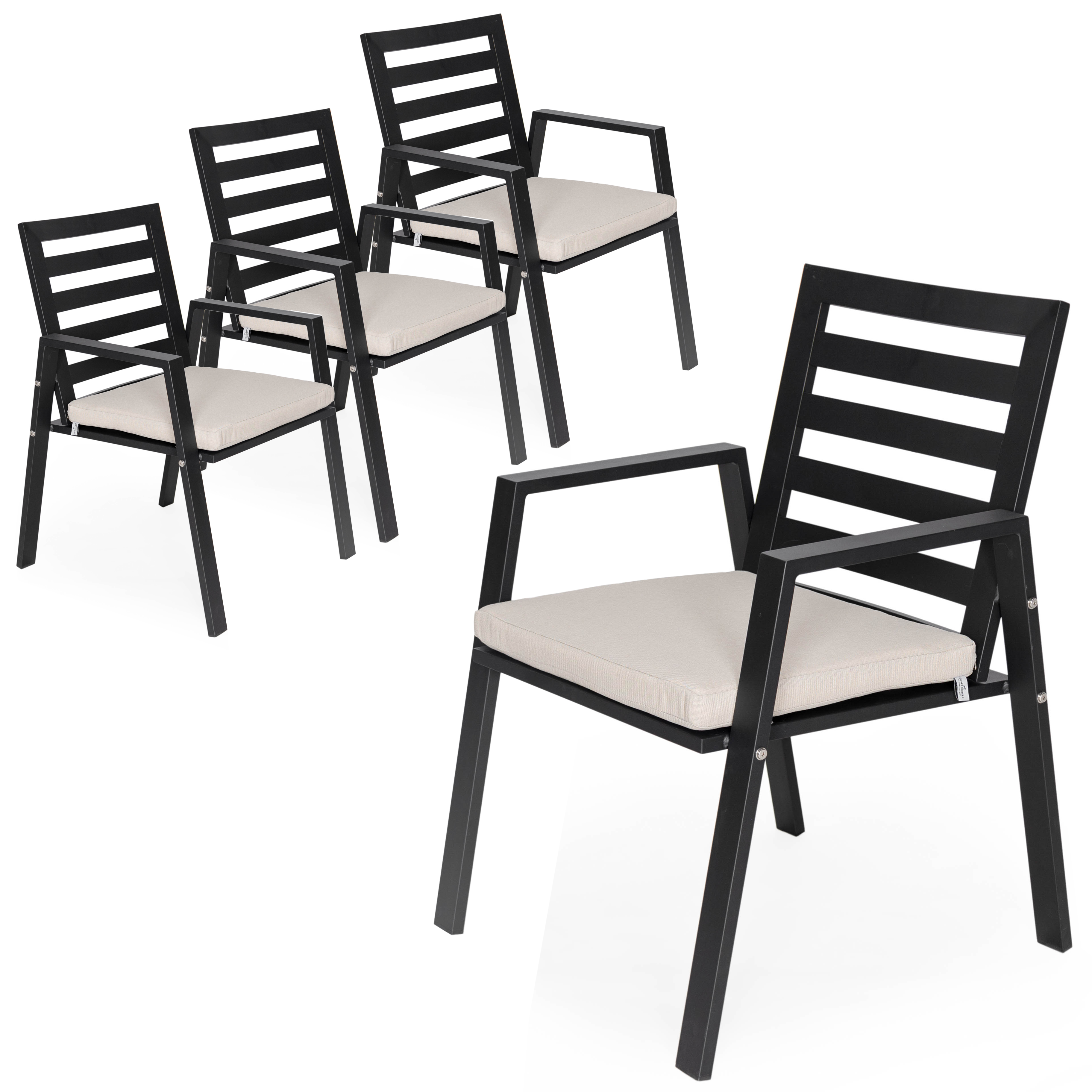 Agnes Patio Aluminum Dining Armchair - Set of 4