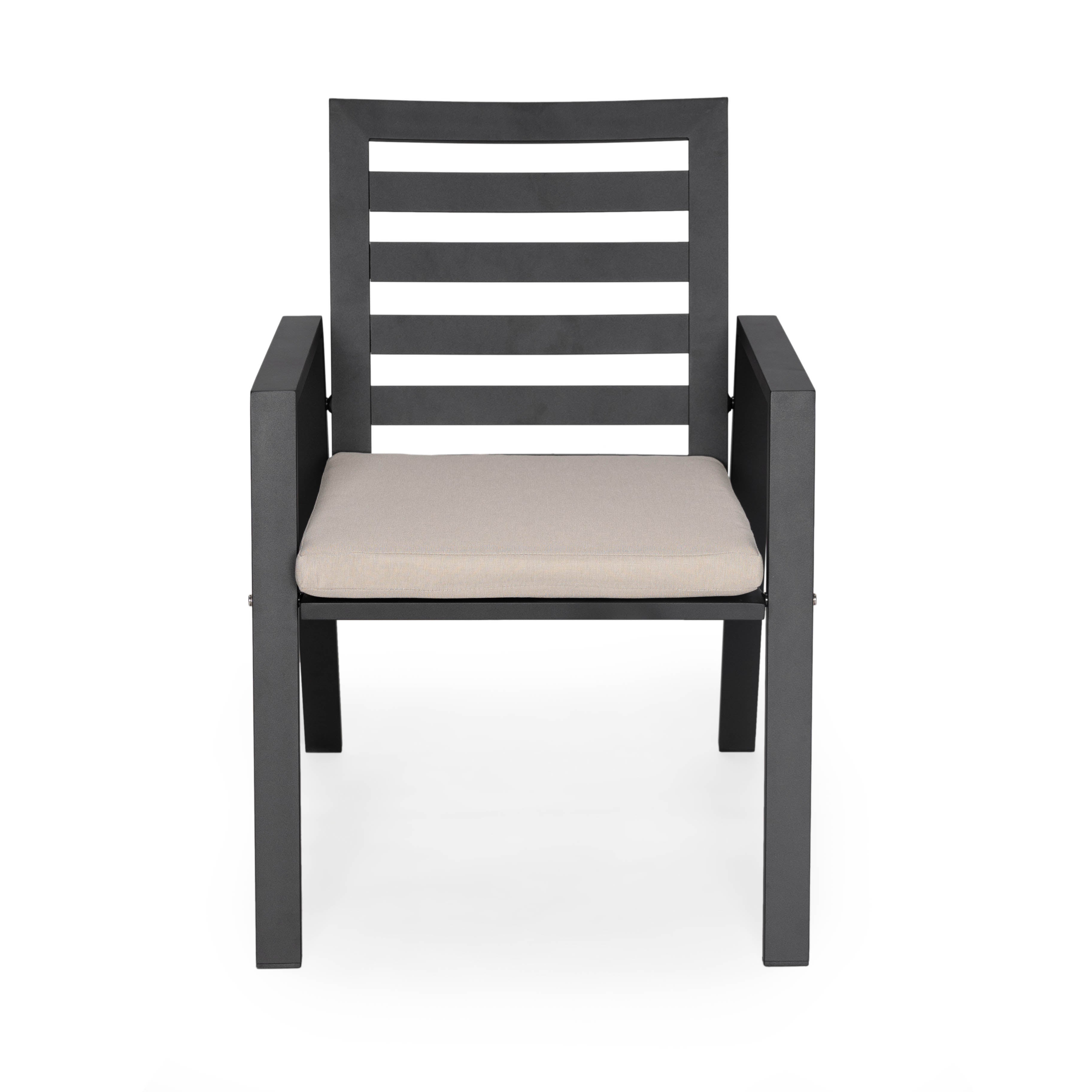 Agnes Patio Aluminum Dining Armchair