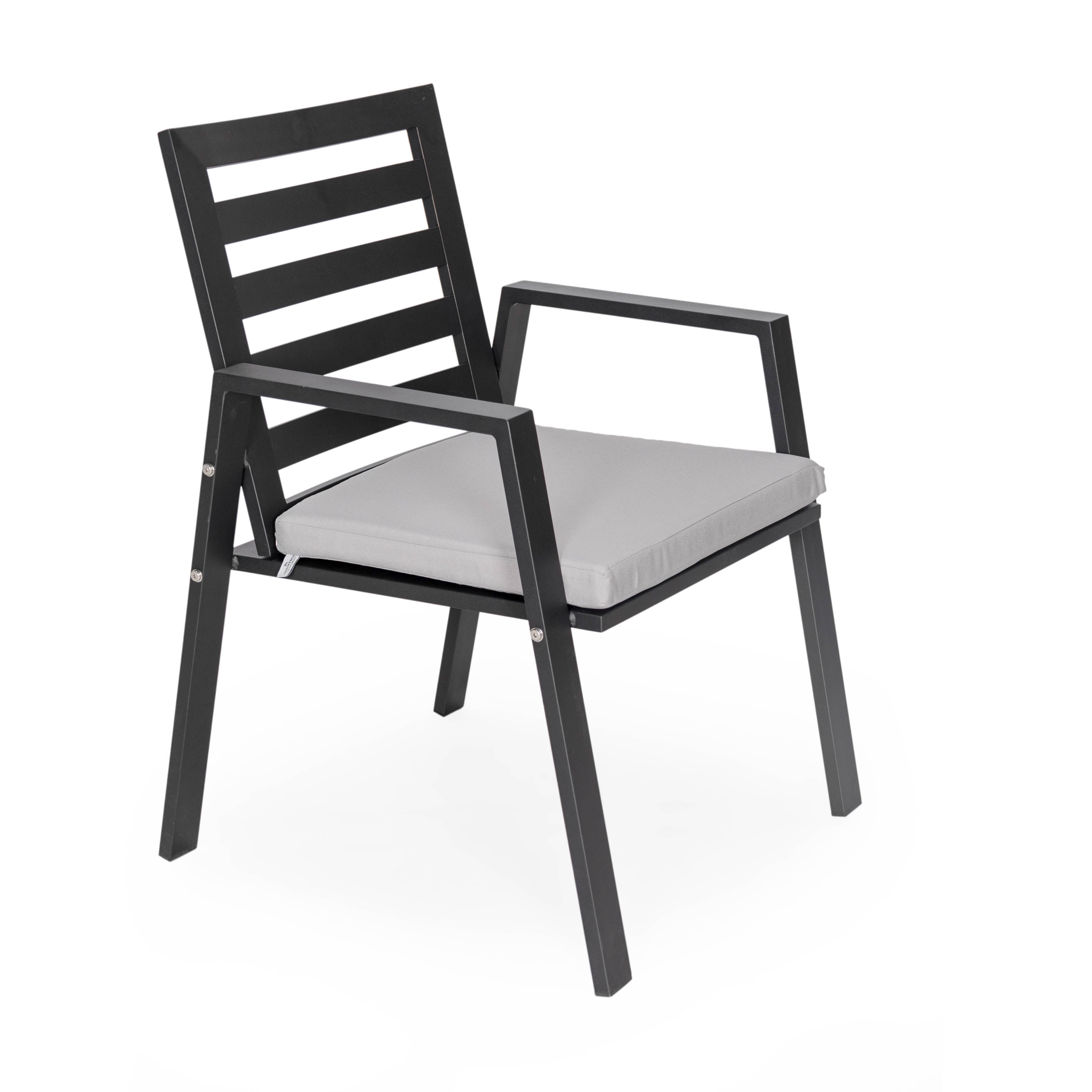 Agnes Patio Aluminum Dining Armchair