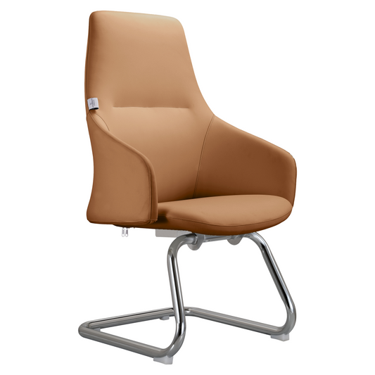 Celeste Series Office Guest Chair in Acorn Brown Leather
