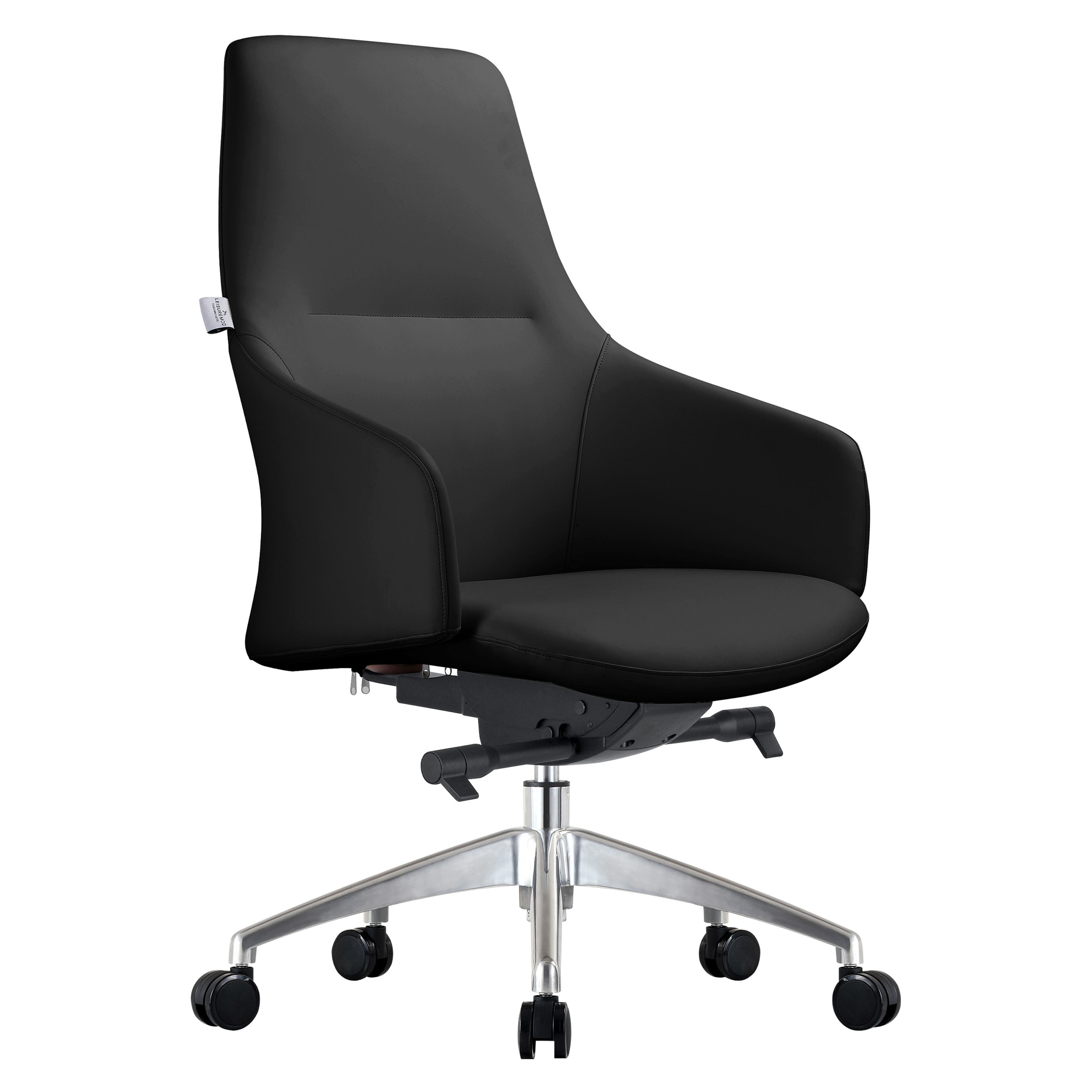 Celeste Series Office Chair in Black Leather