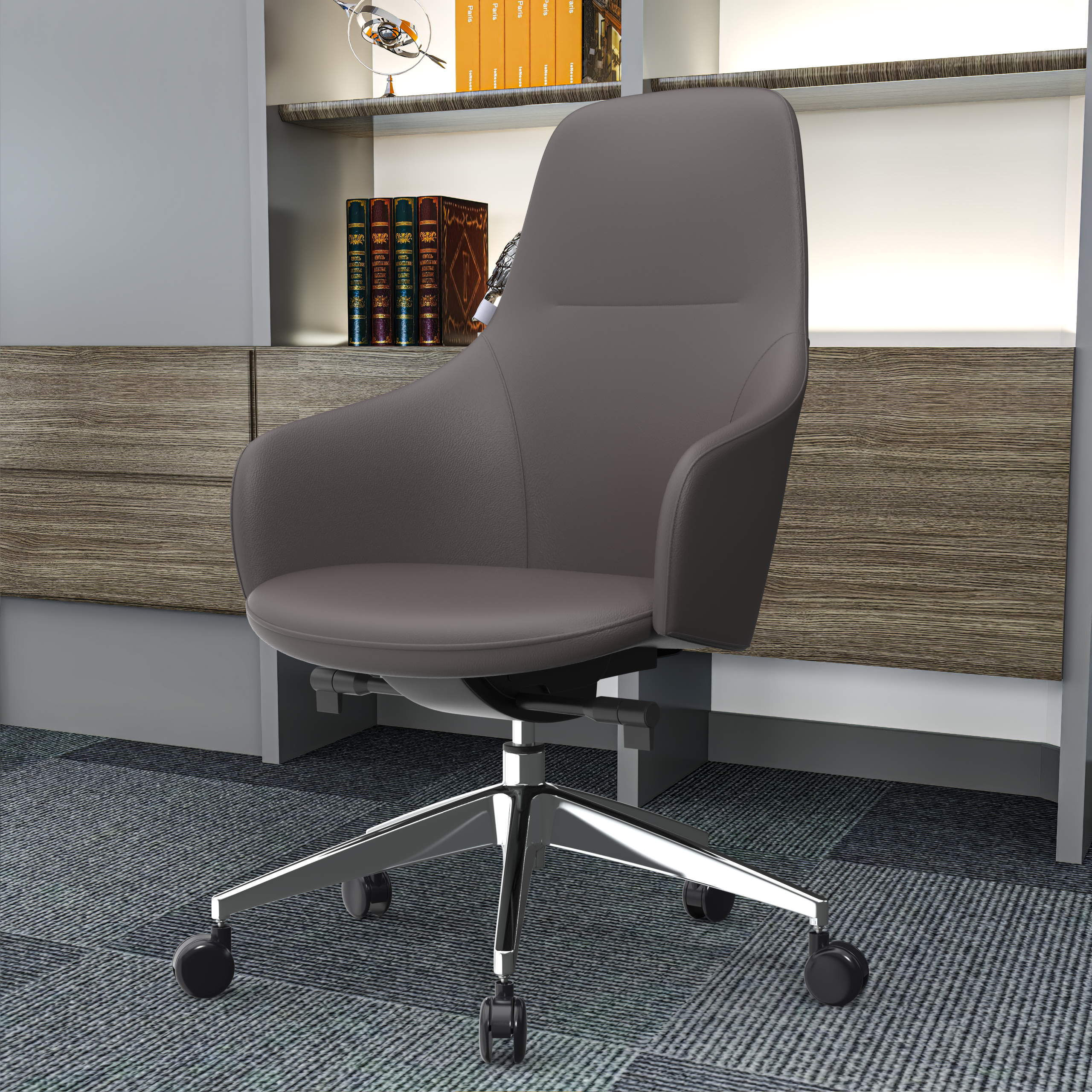 Celeste Series Office Chair in Black Leather