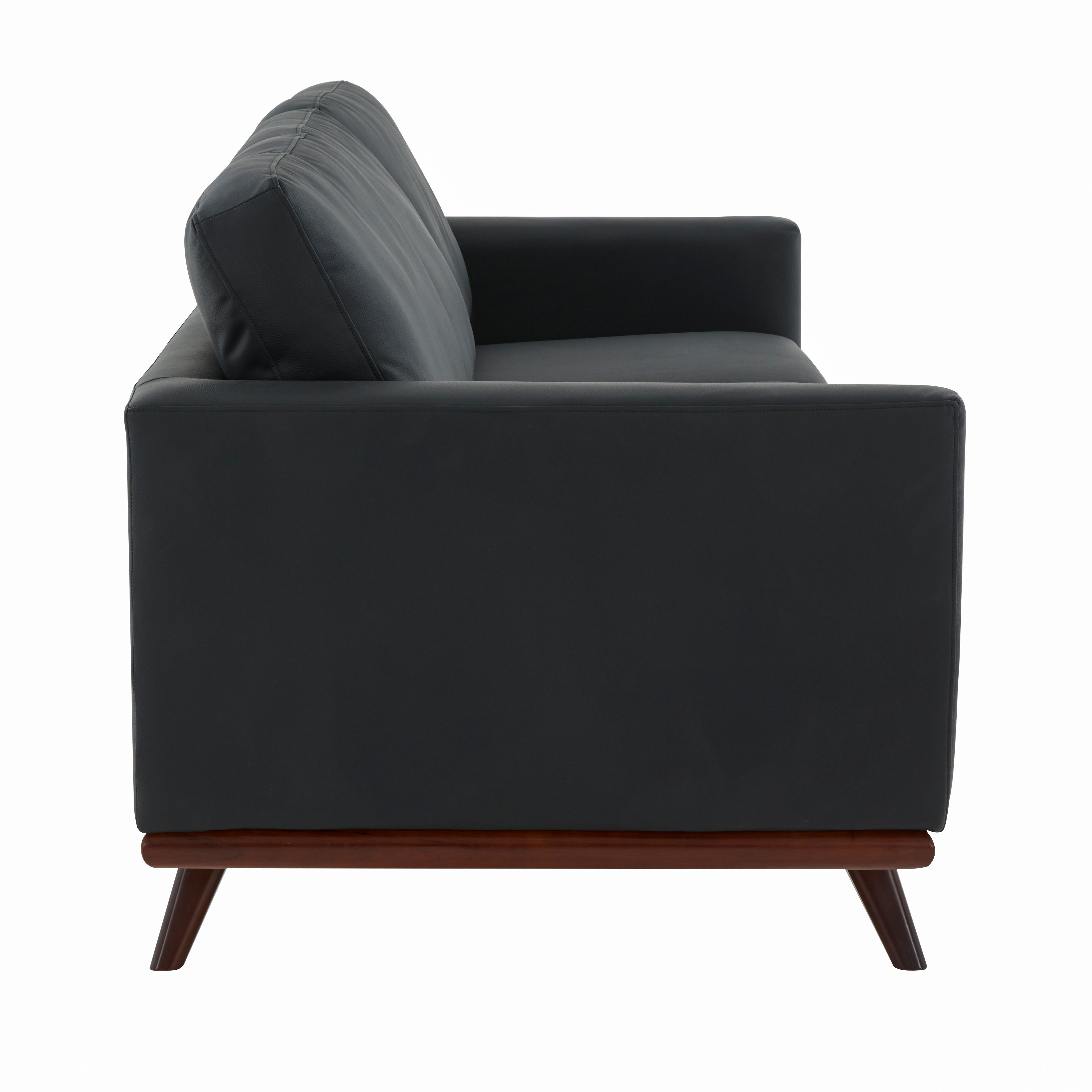 Edvin Leather Sofa - Birch Wood Base