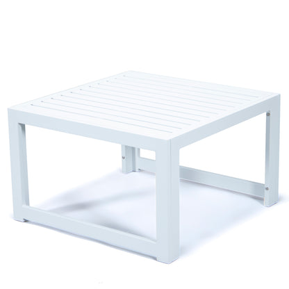 Chelsea 7-Piece Patio Sectional And Coffee Table Set White Aluminum With Cushions