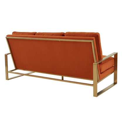 Emil Velvet Sofa - Gold Frame